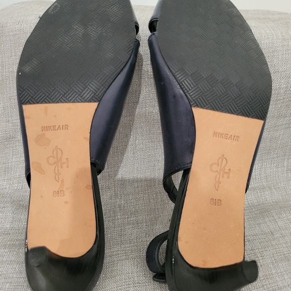 Cole Haan Air Christy Navy Peep-Toe Slingback Heels - Picture 8 of 8